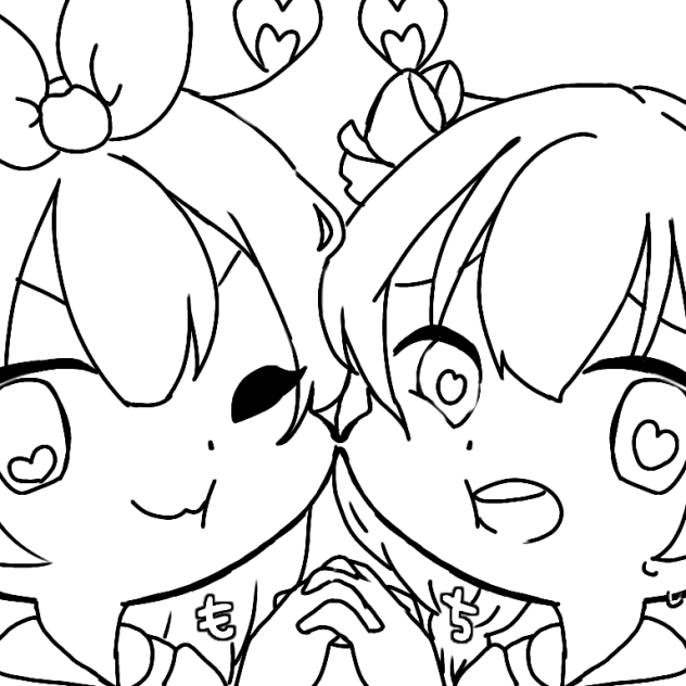 もちもちほっぺ 線画