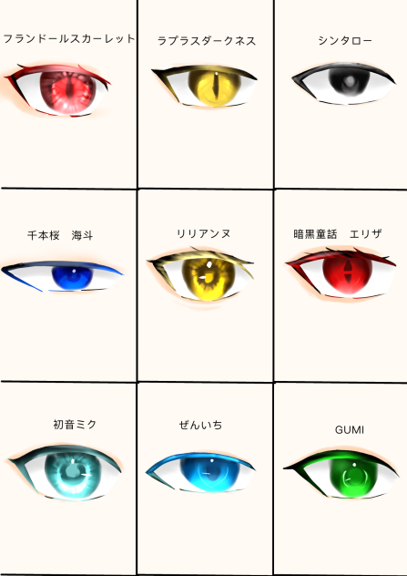 推したちの目描いてみた！