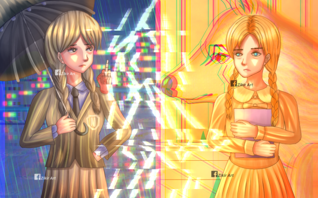 Wednesday Addams and Goody Addams fanart