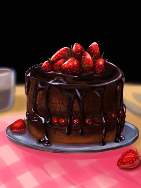 Chocolate cake - ibisPaint