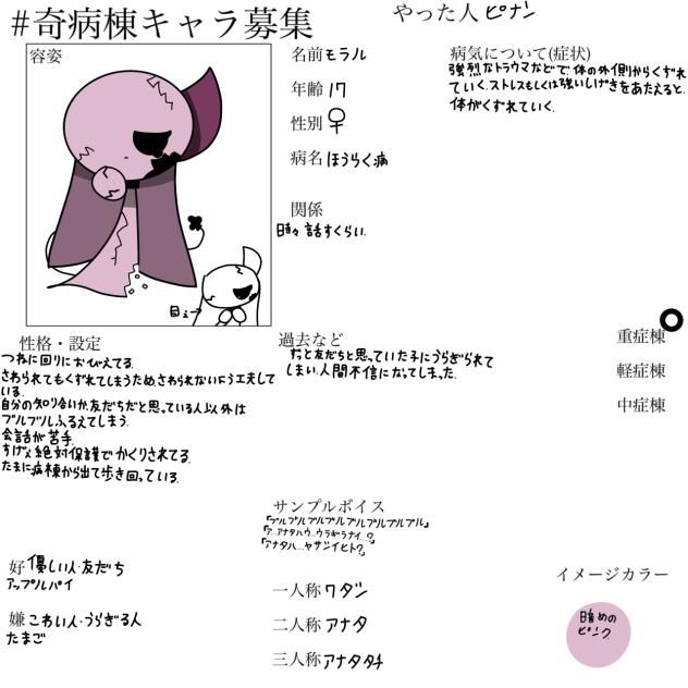 #奇病棟キャラ募集