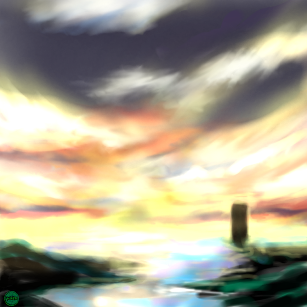 背景、夕暮れ風景