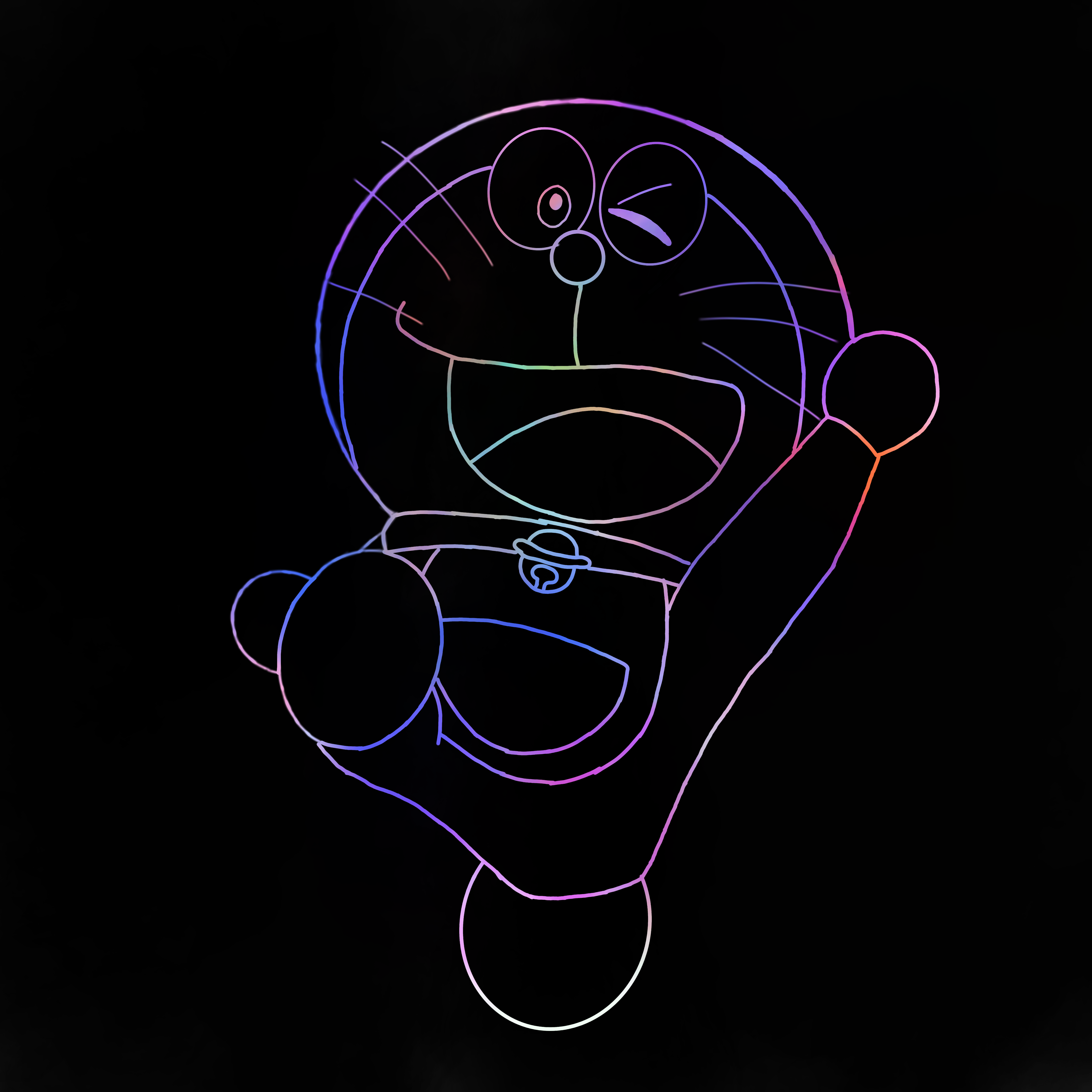 RYOL アートプリントDoraemon On Felix Silhouette Doraemon On