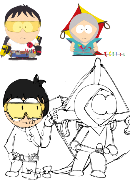 Unfinished ToolShad and Human Kite