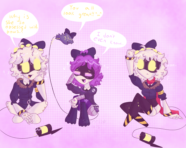 Cyn made the 3 of em wear bows lol