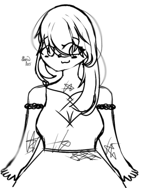 A Girl with One Hair Longer Sketch