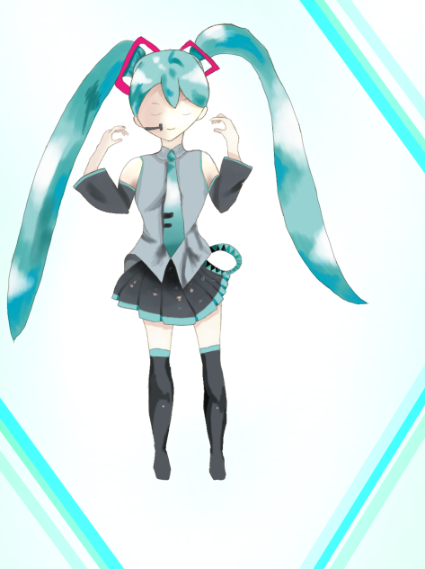 初音ミク(リア友の線画)