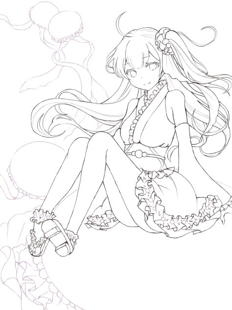 ぬりえ(白猫(のあ)