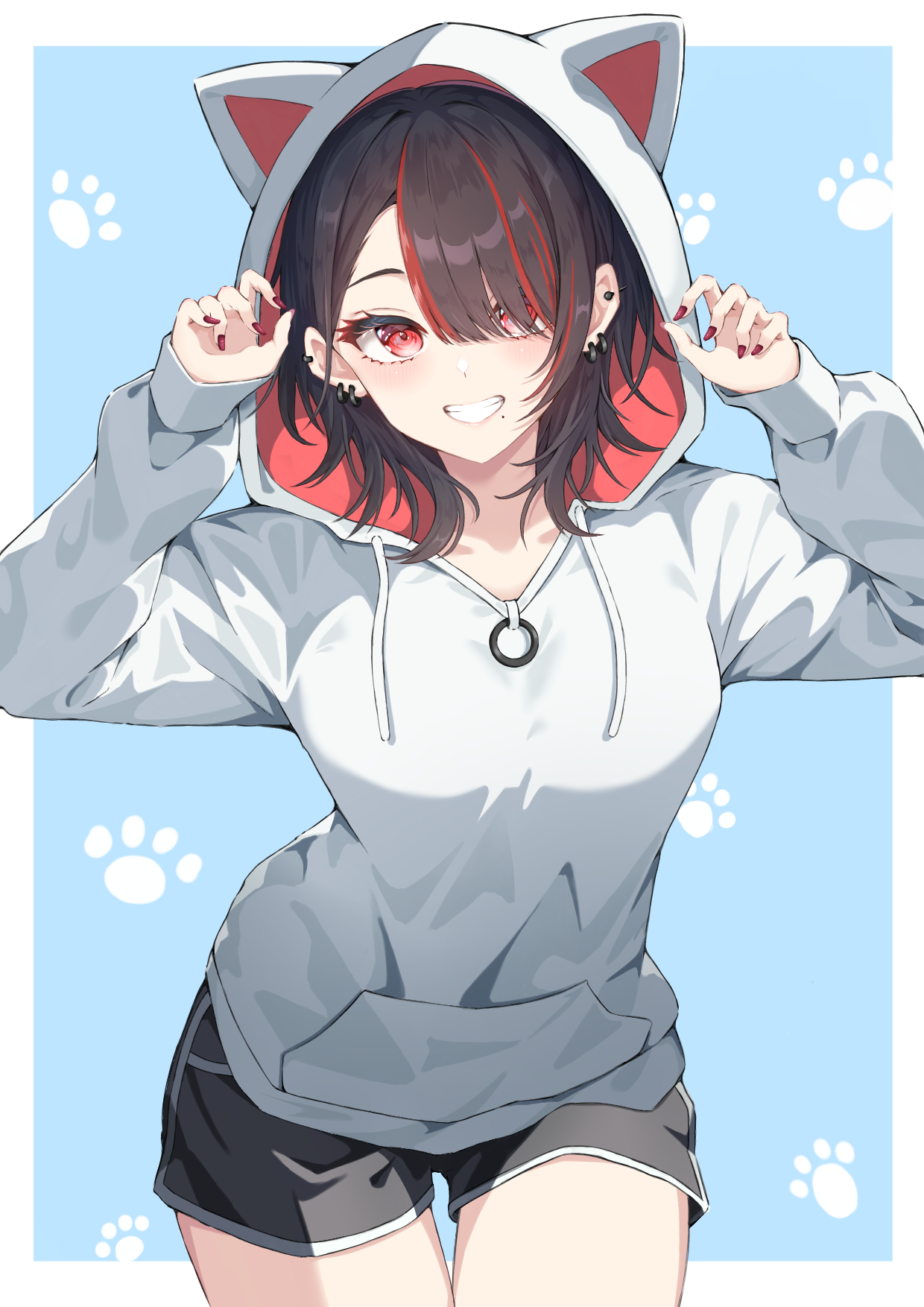 ウルフカット×ギャル×猫耳パーカー - ibisPaint