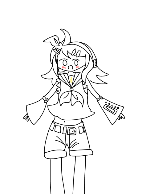 鏡音 リン 線画