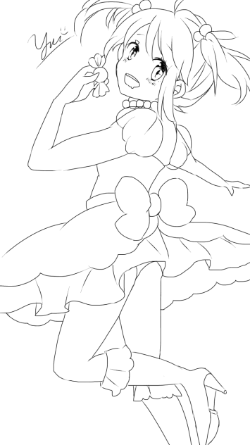 【線画】よろしければ塗ってくださいサイダーキャンディーちゃんpart2