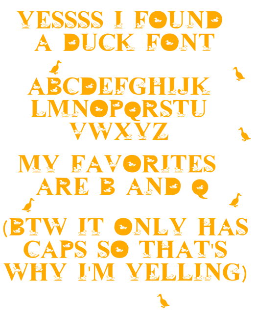 Duck font for the cul-I mean club