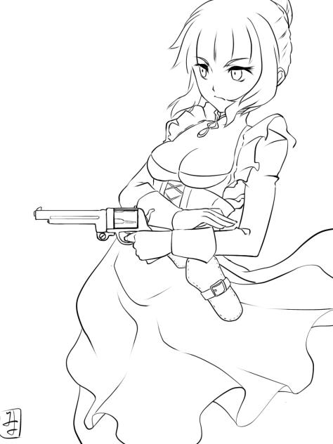 早打ち　line art