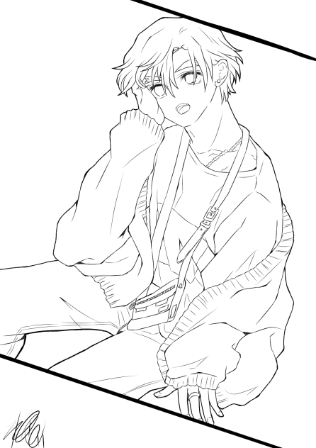 我妻善逸2の線画
