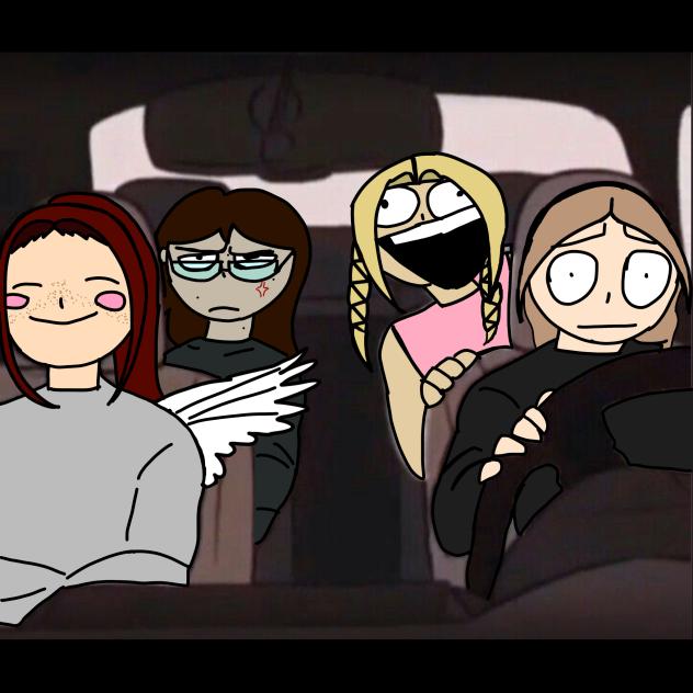 My ocs in a car