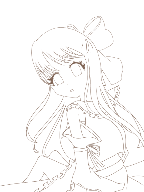 霊夢フリー線画