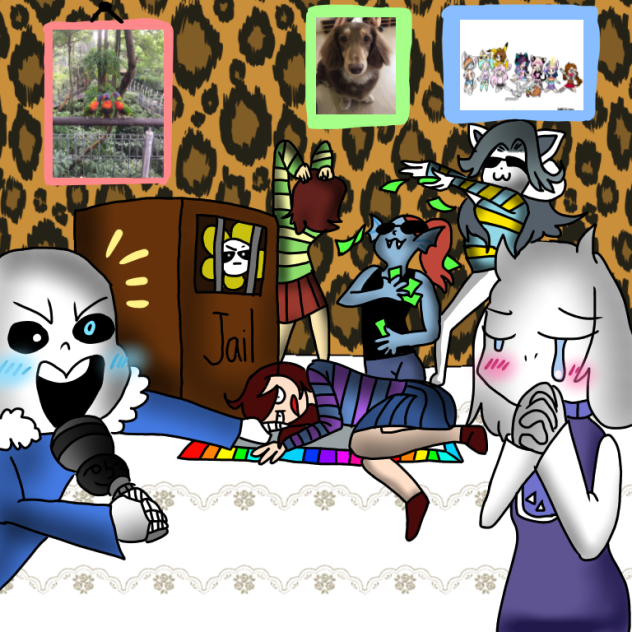 The Undertale squad playing monopoly