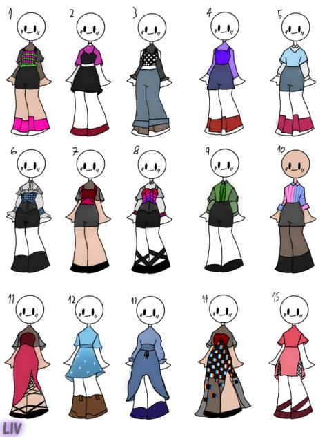 Free To Use Outfits 6(color edition)