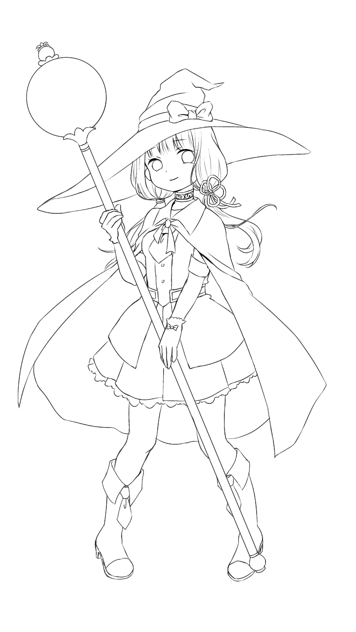 ぬりえ(魔女っ子) - ibisPaint