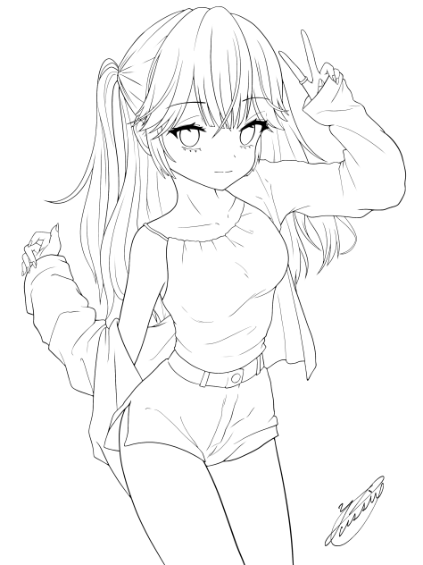 ハーフツインピース（線画）