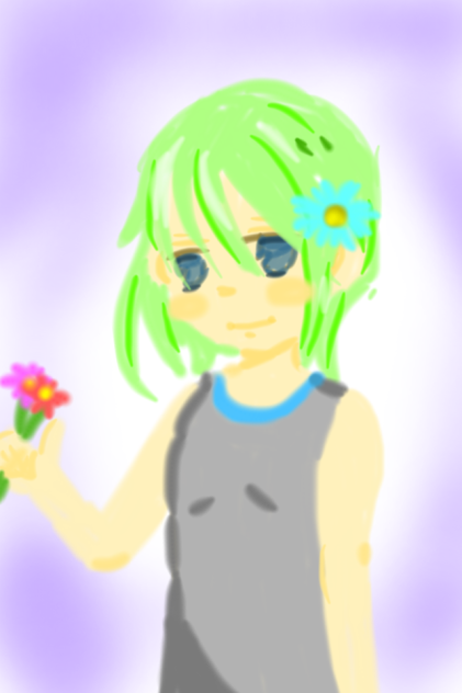 少女と花