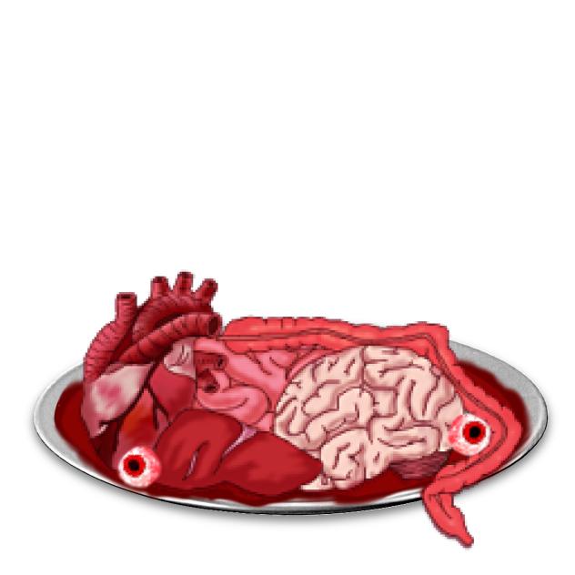 Pile of Human Organs on a plate