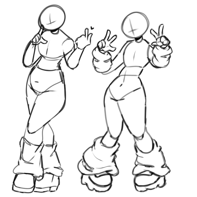 Pose and outfits. Free - ibisPaint