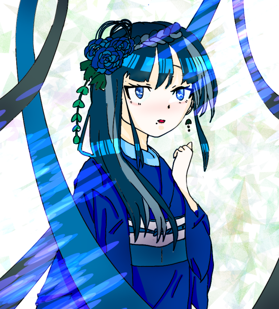 おとめさんの線画「あっ。」