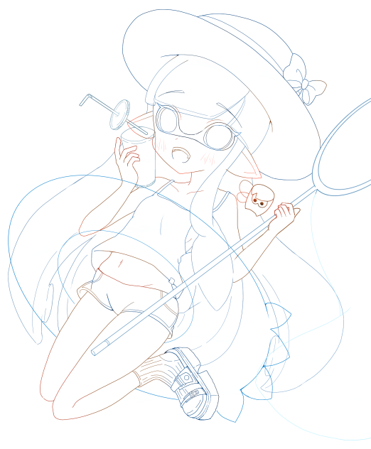 スプラトゥーン　ガール　塗り絵