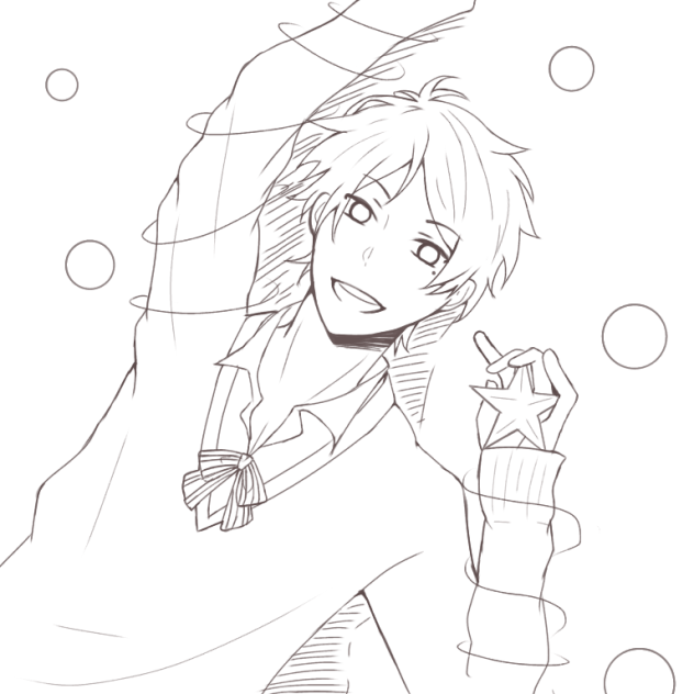 クリスマスツリー擬人化(線画)