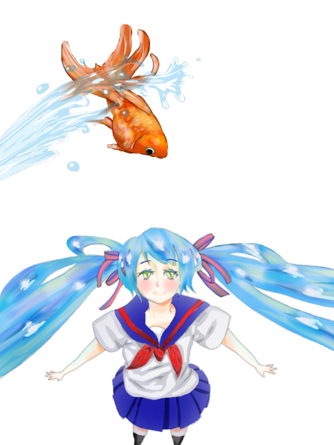 ボトルミクの金魚