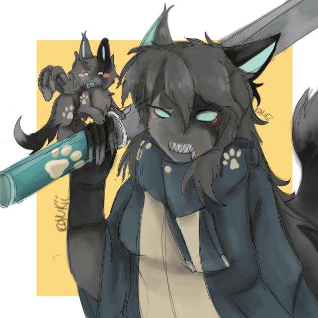 Koui and hehe the cat