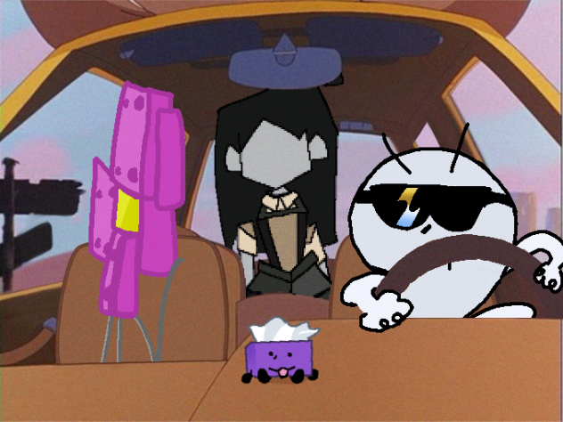 My comfort characters in a car