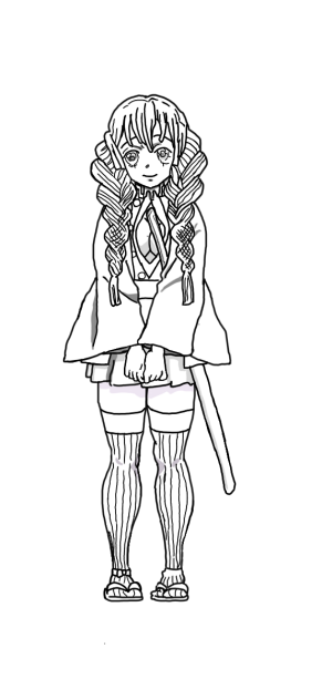 線画 みつり 鬼滅の刃 トレース Ibispaint