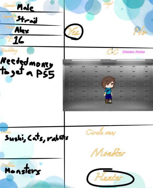Character sheet for mwu