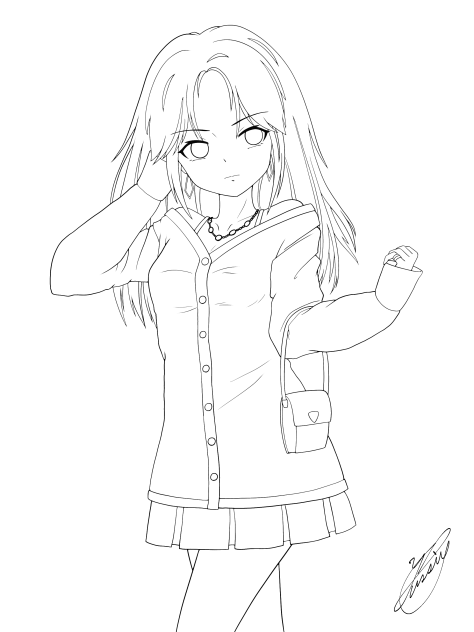 Lady of the city（線画）