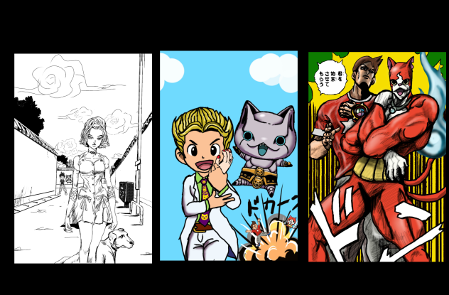 ３コマ　ジョジョ×妖怪ウォッチ　パロ