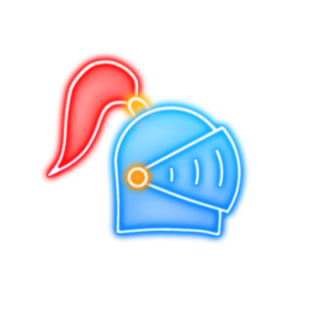 Knight helmet neon sign2