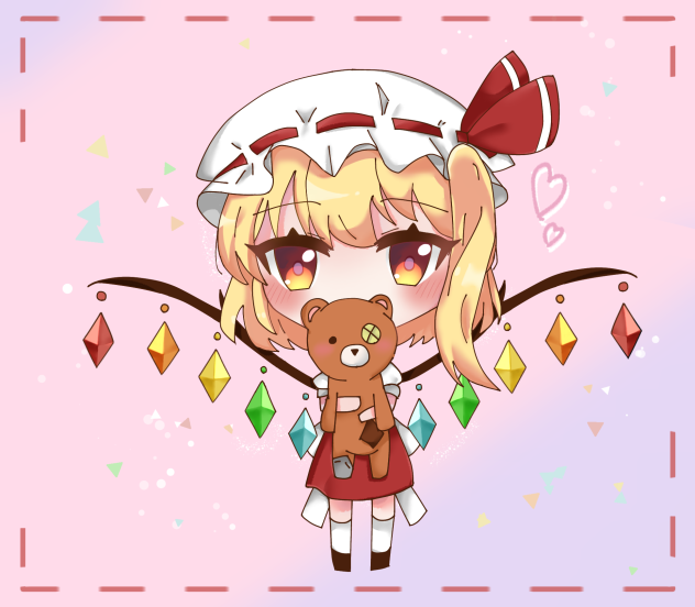 ぬいぐるみを抱えているフラン