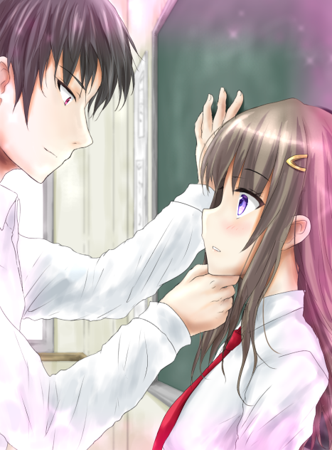 壁ドンからの顎クイッ