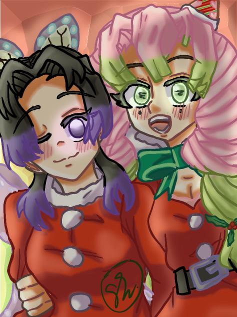 Shinobu y Mitsuri navideñas