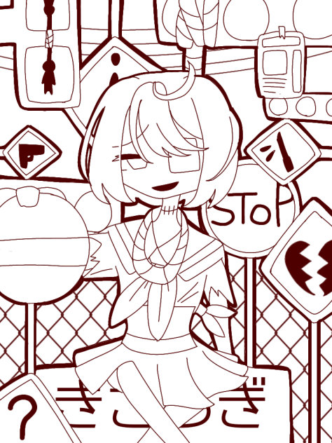 おいで【線画】