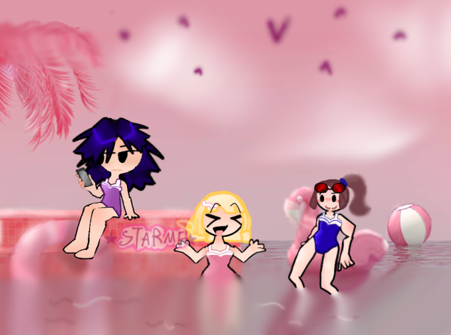 The summer beach🏖️🌞 - ibisPaint