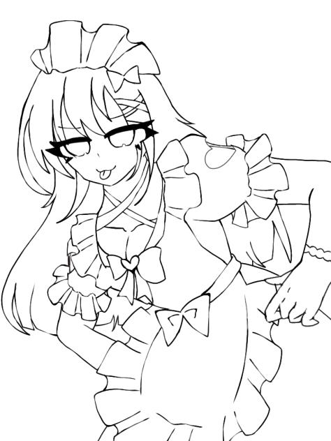 メイド服線画だお