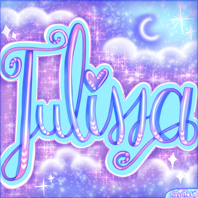 Lettering con el nombre Julissa 💜 💙