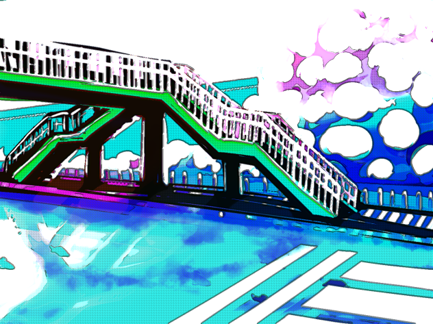 水郷の歩道橋