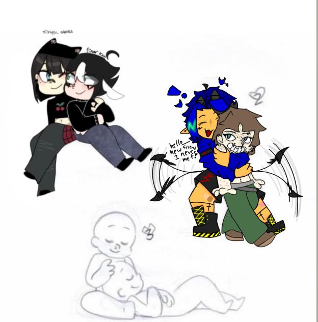 Collab my character being friendly
