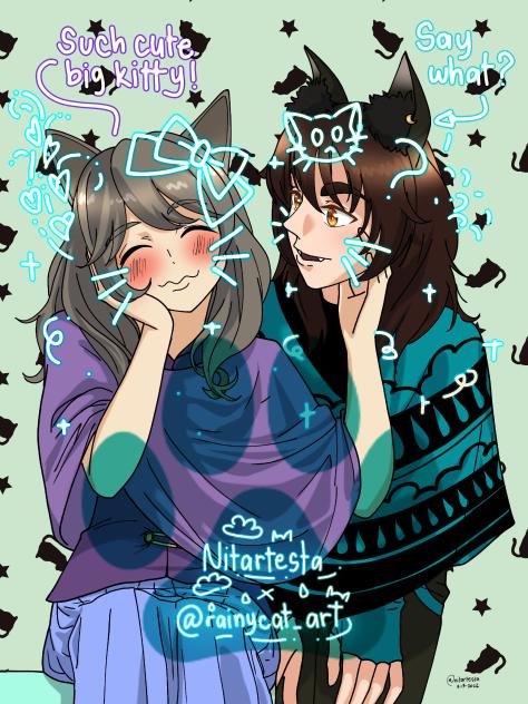 Me & @rainycat_art Selfie 15(Colored)