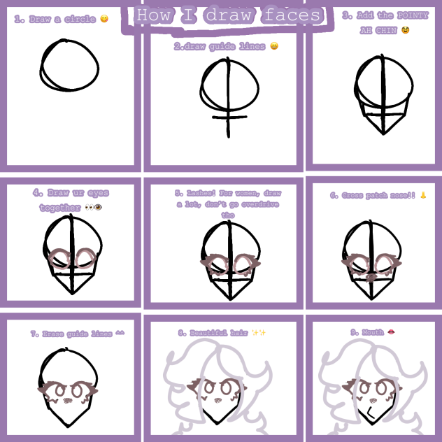 How to draw faces (my style)