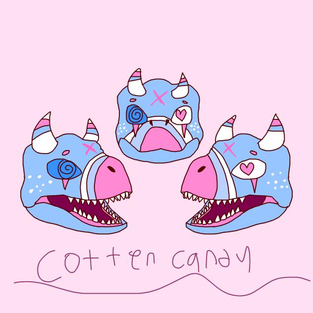 Cotton candy dino mask